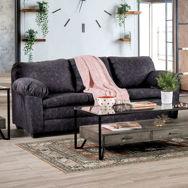 Furniture of America® Keswick 2-Piece Charcoal Sofa Set-1