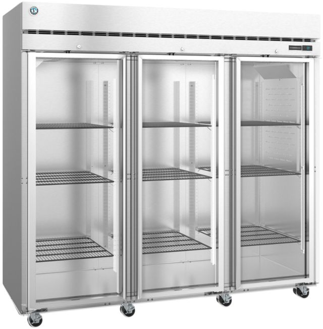 Hoshizaki Steelheart® 83" 79 Cu. Ft. Stainless Steel Three Section Commercial Refrigerator with Lock-1