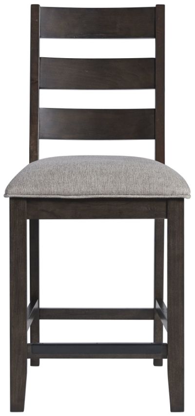 Intercon Beacon Black/Walnut Ladder Back Barstool with Cushion-2