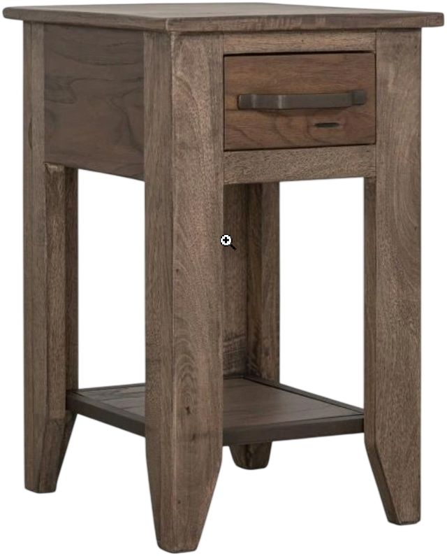 International Furniture Direct Natural Teca Brown Chairside Table-0