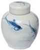 A & B Home Koi Blue/White Jar-1