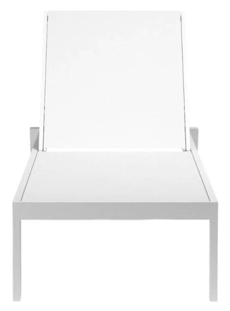 Sunset West Naples Satin White Metal Outdoor Chaise Lounge-1