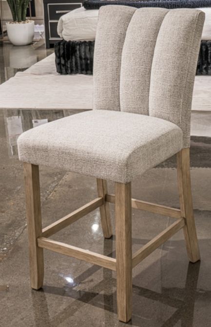 Signature Design by Ashley® Larawyn Bisque/Gray Upholstered Bar Stool-2