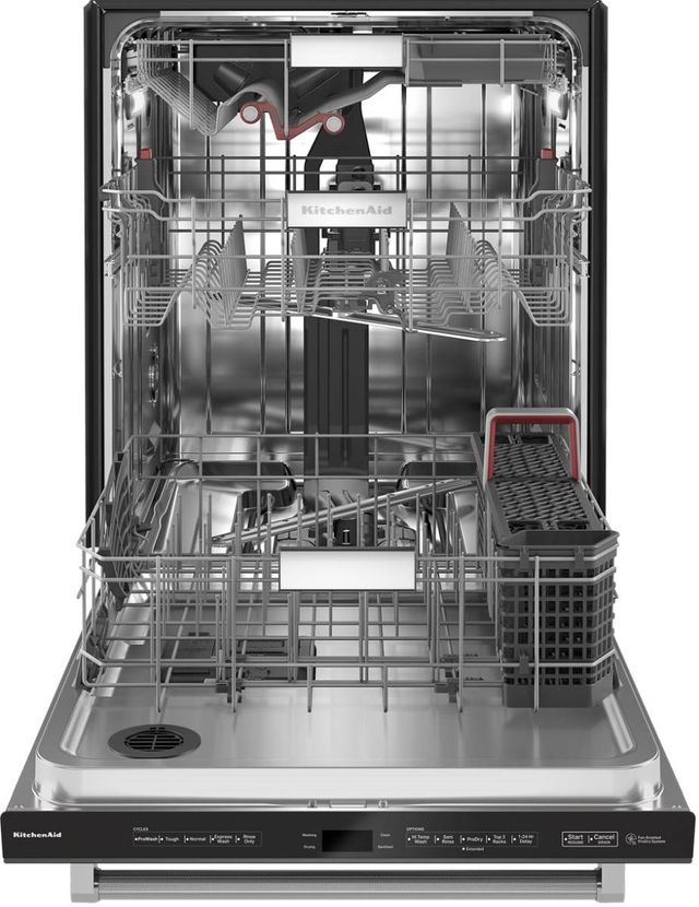 KitchenAid® 24" PrintShield™ Black Stainless Steel Top Control Built In Dishwasher-1