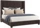 Bernards Milo Brown Pleated Upholstered Queen Panel Bed-0