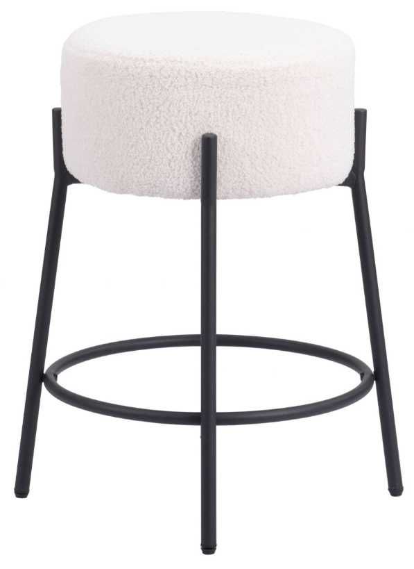 Zuo® Modern Blanche 2-Piece Black/Ivory Counter Stool Set-2