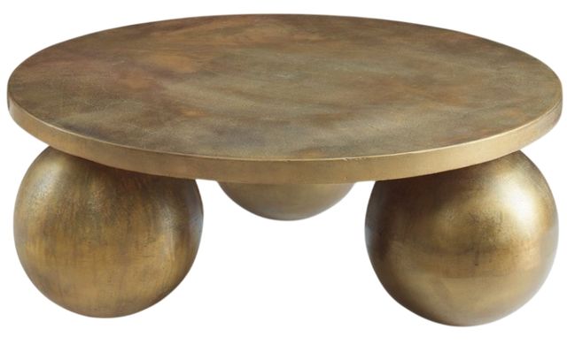 Uttermost® Triplet Antique Brass Coffee Table-0
