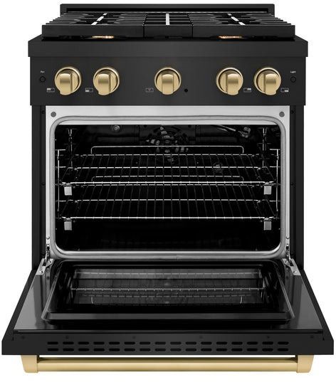 ZLINE Autograph Edition 30" Black Stainless Steel Pro Style Gas Range-1