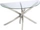 Magnussen Home® Zila Brushed Nickel/Glass Demilune Sofa Table-0