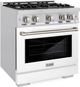 ZLINE Select 30" Stainless Steel Pro Style Gas Range with White Matte Door-2