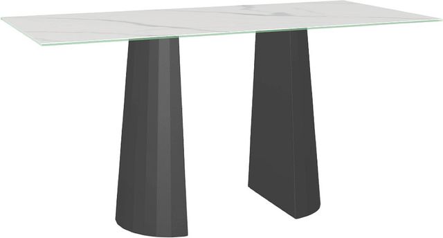 Amisco Customizable Gemma 84" Rectangular Bar Height Pub Table with 0.5" Italian Porcelain on Glass Top-0