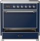 Ilve® Majestic III 36" Midnight Blue Pro Style Induction Range with Solid Door and Chrome Trim-2