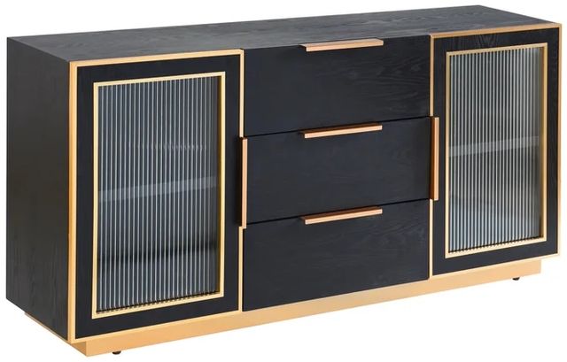 Stylecraft Ebony and Gold Cabinet-0