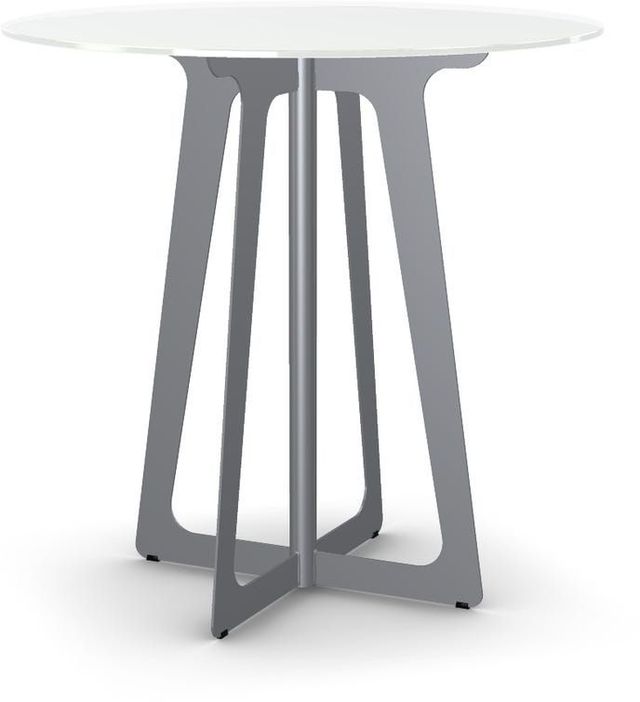 Amisco Genesis White Glass Round Bar Table-0