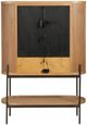 Universal Explore Home™ New Modern Linnea Aged Satin Pewter/Natural Oak Bar Cabinet-5