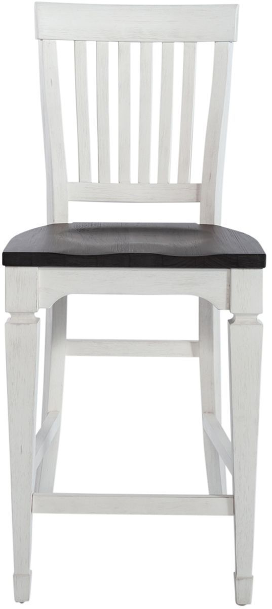 Liberty Furniture Allyson Park Charcoal/Wirebrushed White Counter Slat Back Chair-2