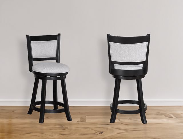 Crown Mark Cecil Black/Dove Swivel Pub Stool-1