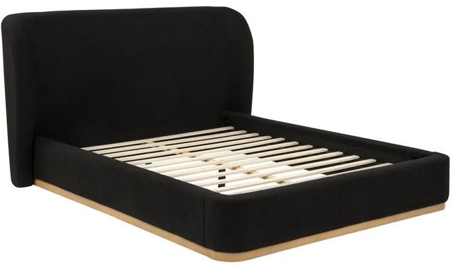 Coaster® Blaire Black California King Upholstered Platform Panel Bed-0