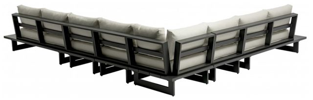 Meridian Furniture Maldives 3-Piece Cream/Dark Gray Aluminum/Fabric Outdoor Modular Sectional-2