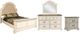 New Classic® Home Furnishings Anastasia 4-Piece Antique White Queen Panel Bedroom Set-0