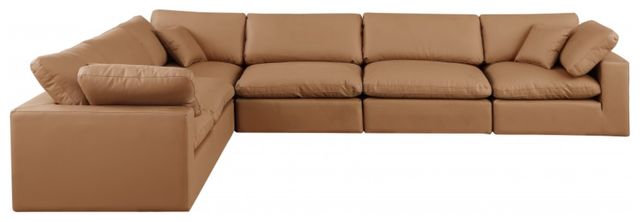 Meridian Furniture Comfy 6-Piece Cognac Modular Sectional Sofa-1