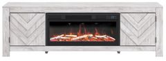 Signature Design by Ashley® Cayboni Whitewash 71" TV Stand with Electric Fireplace