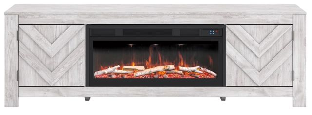 Signature Design by Ashley® Cayboni Whitewash 71" TV Stand with Electric Fireplace-0