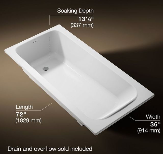 KOHLER® Avec® Biscuit 72" x 36" Drop-In Bath-4