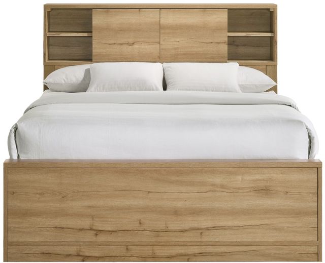 Intercon Vega Natural Oak Melamine Youth Full Bookcase Bed-2
