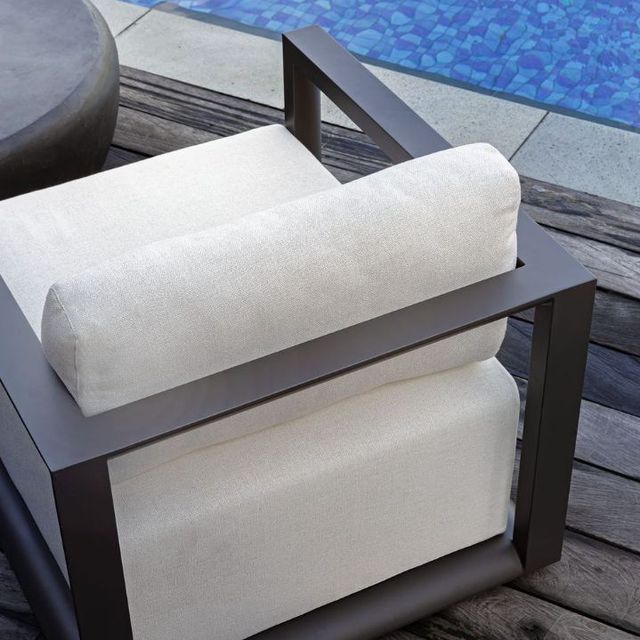 Uttermost® Remsen Java Black/Oyster Fabric/Metal Outdoor Lounge Chair-2