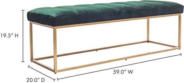 Moe's Home Collection Katie Dark Green Bench-2