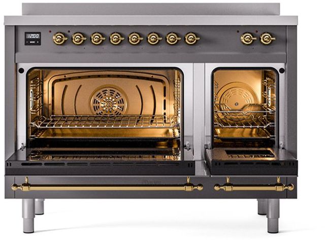 Ilve® Nostalgie II Series 48" Graphite Matte Pro Style Induction Range-1