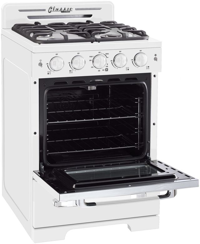 Unique® Appliances Classic Retro 24" Marshmallow White Freestanding Gas Range-2