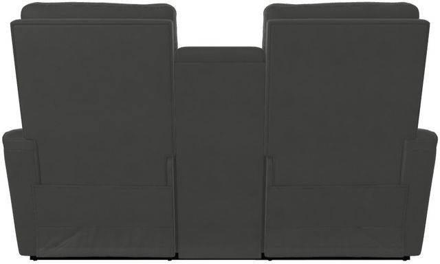 La-Z-Boy® Baron Blue Grey Leather Power Wall Reclining Loveseat with Console and Headrest-4