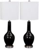 Nationwide Furniture Distributors Two 33" Black Glass Lamps-0