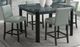 Elements International Francesca 5-Piece Black/Blue/Gray Leather Counter Dining -4