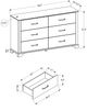 Monarch Specialties Inc. Medium Oak Dresser-2