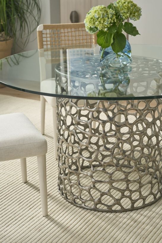 Universal Explore Home™ Oasis Glass Top Dining Table with Aluminum Base-1