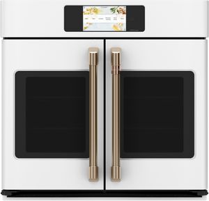 Front view of the Café™ Professional Series 30" Matte White Single Electric Wall Oven