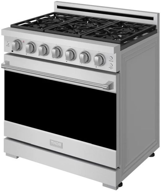 Thor Kitchen® Gordon Ramsay 36" Stainless Steel Freestanding Pro Style Gas Range-4
