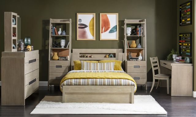 Legacy Kids Teen District Weathered Oak Youth Bookcase-1