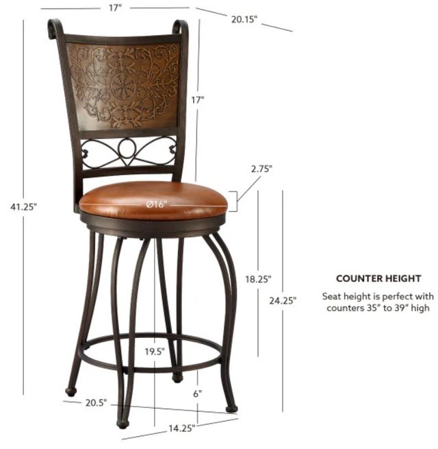 Powell® Bernet Bronze/Copper Stamped Counter Stool-2