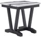 Global Furniture USA T1319 White End Table with Black Base-0