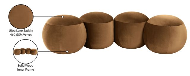 Meridian Furniture Apollo Saddle 65" Velvet Upholstered Bench-4