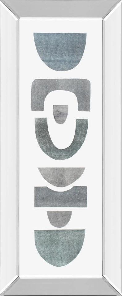 Classy Art Neutral Totems VIII by Rob Delamater Mirror Framed Wall Art-0