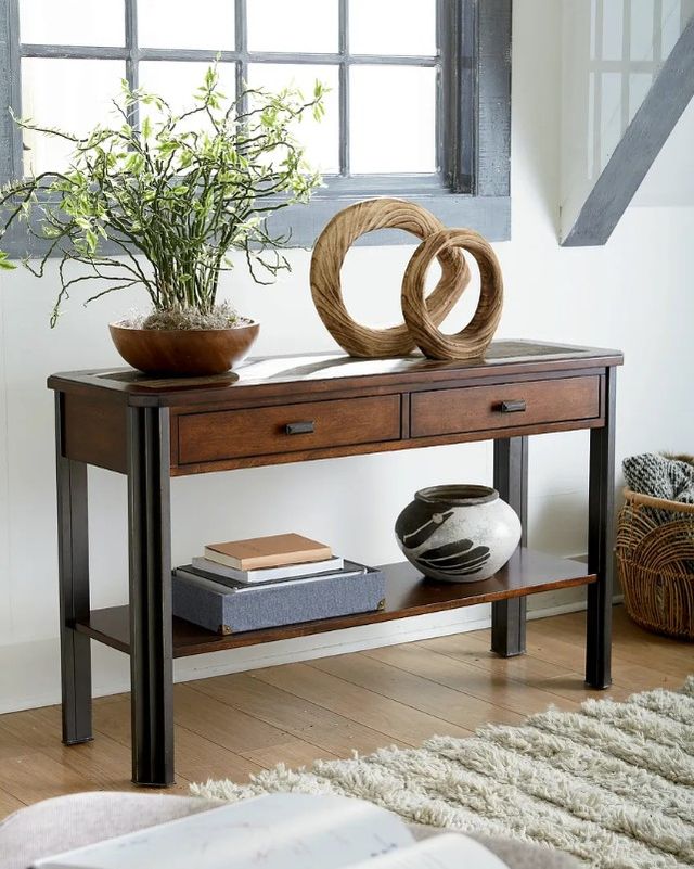 Hammary® Slaton-Hamilton Brown Sofa Table-1