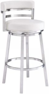 Brushed Stainless Steel-White