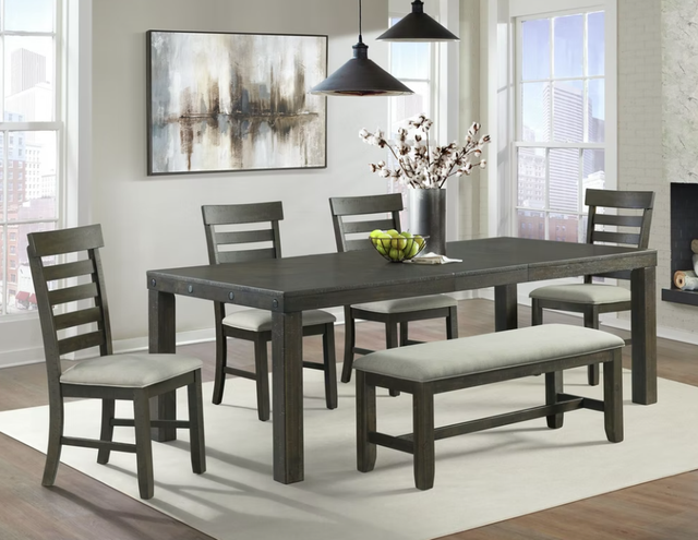 Elements International Colorado Brown/Charcoal Dining Side Chair-1
