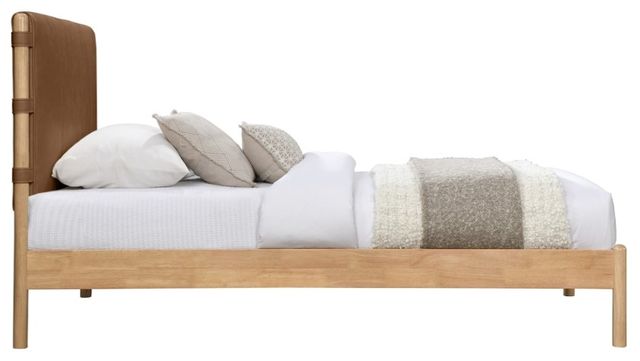 Meridian Furniture Asher Cognac/Natural Twin Upholstered Panel Bed-2
