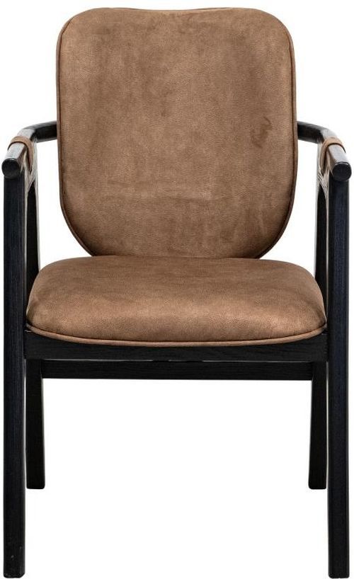 International Furniture Direct Forge Black/Brown Dining Arm Chair-1